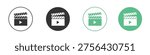 Film clapperboard icon element for designs