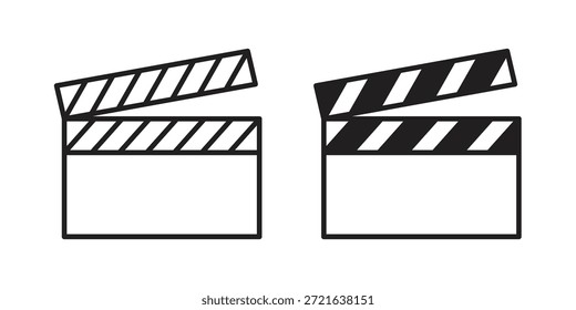 Icono de la tapa de la película en línea llena, delgada, estilo del movimiento para el Sitio web y los App