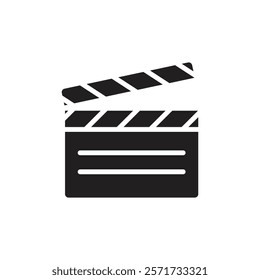 Film clapperboard icon Line Art Logo set