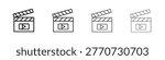 Film clapperboard icon pack in editable strokes.
