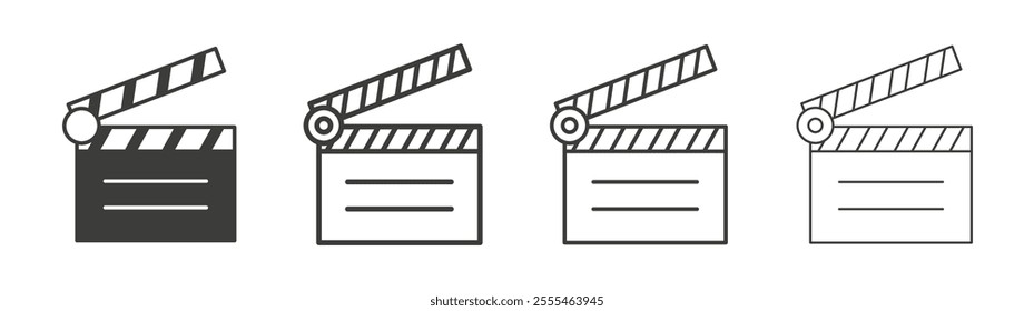 Film clapperboard icon pack. vector illustration