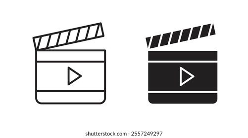 Film clapperboard Icon set. vector illustration set