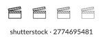 Film clapperboard icon stroke collection. Editable line stroke icons