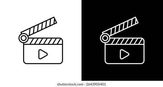 Filme ícone de clapperboard símbolo conceito para design gráfico, Site, UI. EPS