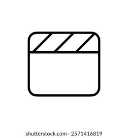 Film clapperboard icon Thin line vector