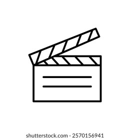 Film clapperboard icon Vector logo set flat