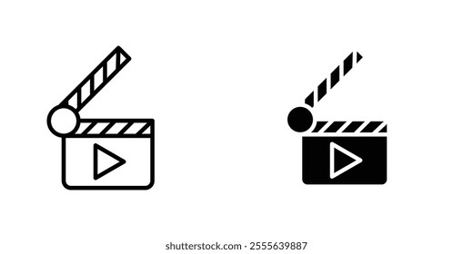 Film clapperboard icons for app and websites.