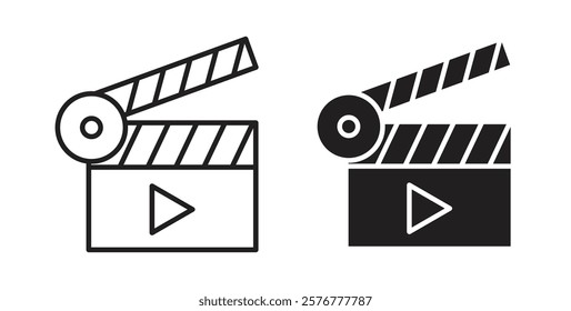 Film clapperboard icons pack for ui designs