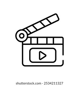 Filme Ícones Clapperboard definir cinco ilustração de estoque de vetor de estilo diferente