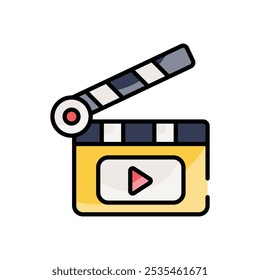 Film Clapperboard icons set five different style vector stock illustration