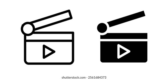 Film clapperboard icons for web ui designs