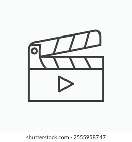 Film clapperboard isolated icon. vector illustration.