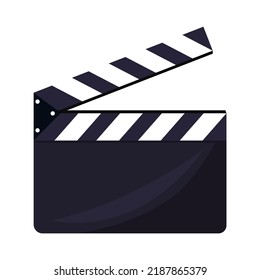 Film clapperboard isolated on white background. Blank movie clapper cinema vector illustration.