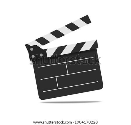 Film clapperboard isolated on white background. Blank movie clapper cinema vector illustration eps 10