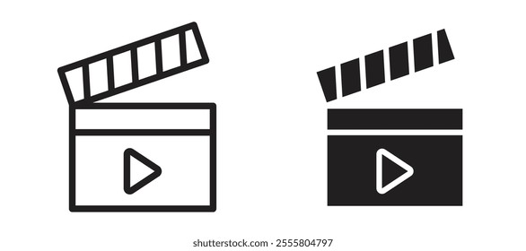 Film clapperboard liner icon vector set.