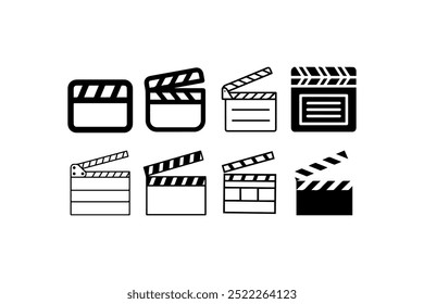 Film clapperboard vector icon set collection. Vector illustration design.