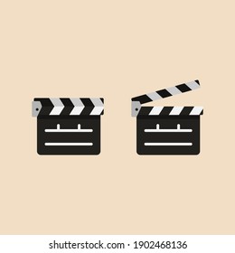 Film clappers boards isolated on white background. Blank movie clapper cinema vector illustration