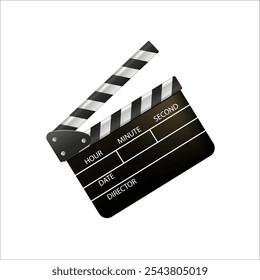 Film clappers boards isolated on white background. Blank movie clapper cinema. Vector movie clapper board EPS .