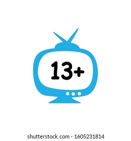 film classification by age, television logo with numbers 13+, criteria for television viewers aged 13 years and over