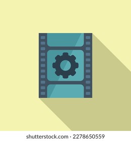 Film clip icon flat vector. Video montage. Edit audio