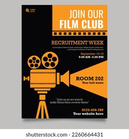 Film club flyer design template