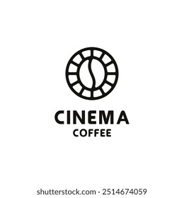 Grano de café de la película para la inspiración del diseño del logotipo de la producción del cine