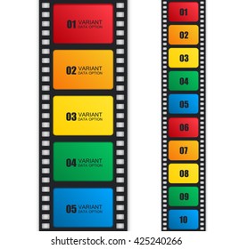 Film color stripe design. Vector illustration