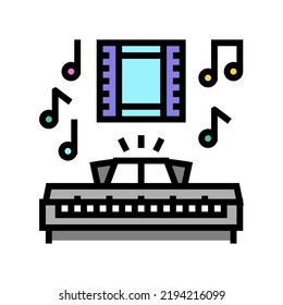film composer video production color icon vector. film composer video production sign. isolated symbol illustration