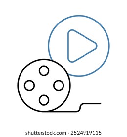 film concept line icon. Simple element illustration. film concept outline symbol design.