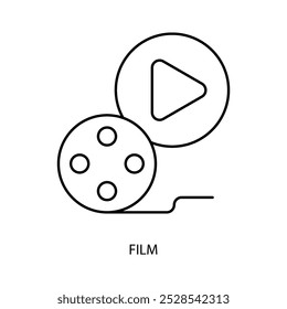 film concept line icon. Simple element illustration. film concept outline symbol design.