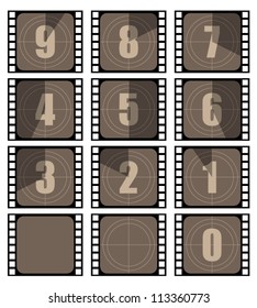 Film countdown illustration set