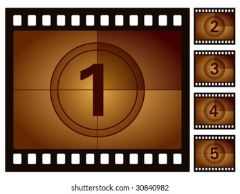 film countdown isolated on a white background. Vector illustration.