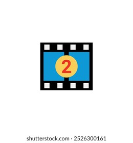 Film Countdown Stock Illustration. Movie Countdown Frame. Retro design. Old film movie timer count. Vintage cinema. Number count. Vector illustration.