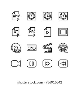 Film countdown timer and file format icon set