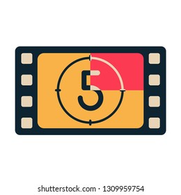 Film countdown vector illustration in flat color design