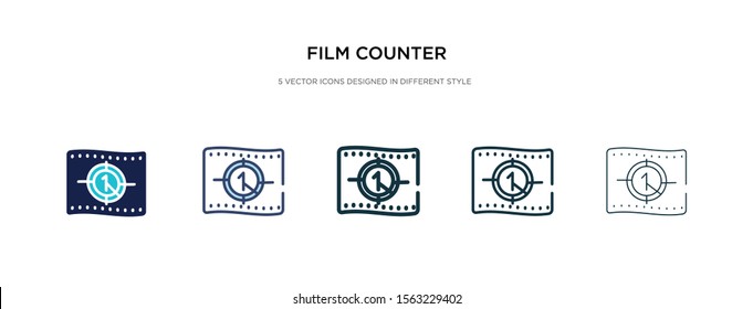 film counter icon in different style vector illustration. two colored and black film counter vector icons designed in filled, outline, line and stroke style can be used for web, mobile, ui