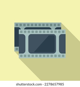 Vector plano de icono creativo de película. Video. Material de animación