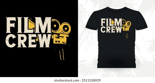 Film Crew Funny Theatre Director Retro Antiguas Theatre Diseño de camiseta