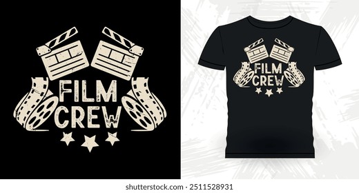 Film Crew Funny Theatre Director Retro Antiguas Theatre Diseño de camiseta