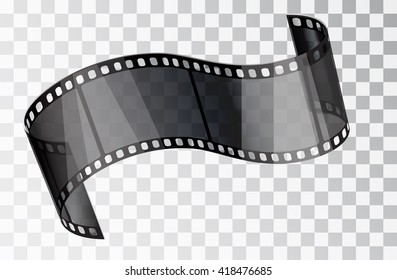 Film curved isolated on a transparent background. Transparent film. Stock Vector 10 EPS