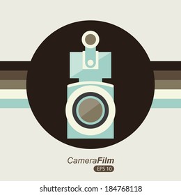 Film design over beige  background, vector illustration