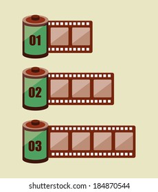 Film design over beige background, vector illustration
