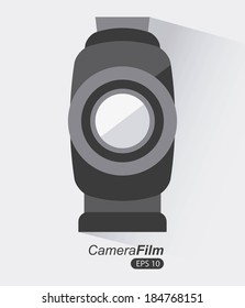 Film design over gray background, vector illustration