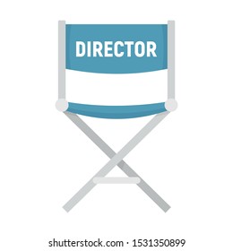 Film director chair icon. Flat illustration of film director chair vector icon for web design