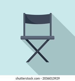 Film director chair icon flat vector. Cinema movie. Hollywood seat