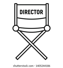 Film director chair icon. Outline film director chair vector icon for web design isolated on white background