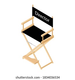 Film director chair vector illustration. Wooden movie director chair. Director chair isolated. Vector