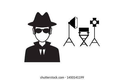 Film director fill icon vector illustration