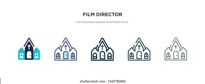 film director icon in different style vector illustration. two colored and black film director vector icons designed in filled, outline, line and stroke style can be used for web, mobile, ui