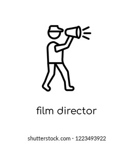 Film director icon. Trendy modern flat linear vector Film director icon on white background from thin line Cinema collection, editable outline stroke vector illustration